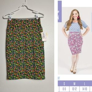 Lularoe Cassie Pencil Skirt High Waist Women's Size XS Green Floral